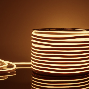 Светодиодный гибкий неон 220 В 9.6 Вт/м 120 Led/м 2835 IP67, односторонний теплый белый 3300 K, 50 м Гибкий неон 220V 9,6W 120Led 2835 IP67 односторонний теплый белый, 50 м — Multielectrika