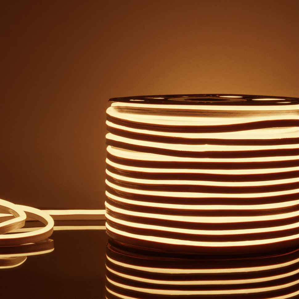 Светодиодный гибкий неон 220 В 9.6 Вт/м 120 Led/м 2835 IP67, односторонний теплый белый 3300 K, 50 м Гибкий неон 220V 9,6W 120Led 2835 IP67 односторонний теплый белый, 50 м фото 1 — Multielectrika