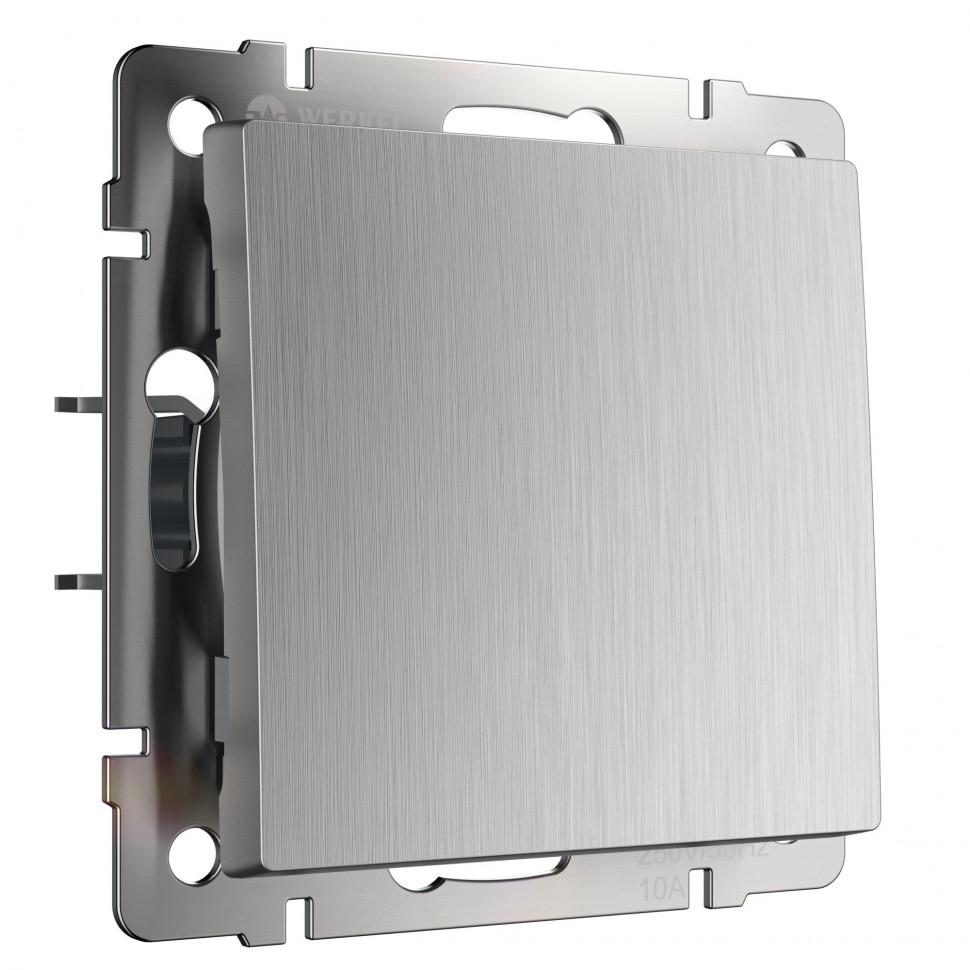 Выключатель одноклавишный проходной (cеребряный рифленый) W1112009 фото 1 &mdash; Multielectrika