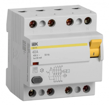 УЗО ВД1-63 4Р 40А 30мА тип AC IEK MDV10-4-040-030 — Multielectrika