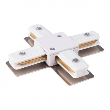 Коннектор X-образный для однофазного шинопровода белый TRC-1-1-X-WH — Multielectrika