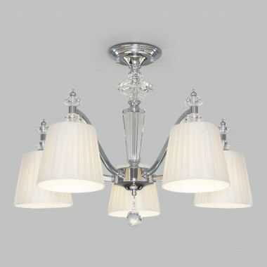 Потолочная люстра с тканевыми абажурами 60122/5 хром — Multielectrika