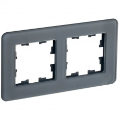 Рамка на 2 поста IEK Brite РУ-2-2-Бр стекло графит RE &mdash; Multielectrika