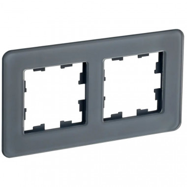 Рамка на 2 поста IEK Brite РУ-2-2-Бр стекло графит RE — Multielectrika