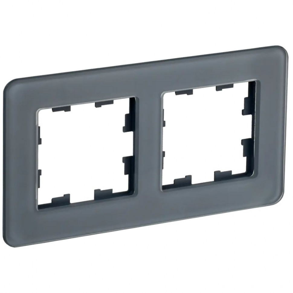 Рамка на 2 поста IEK Brite РУ-2-2-Бр стекло графит RE фото 1 — Multielectrika