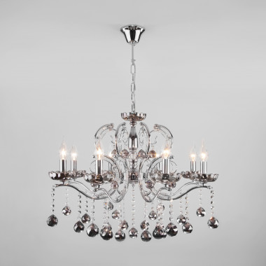 Подвесная люстра с хрусталем 10107/8 хром — Multielectrika