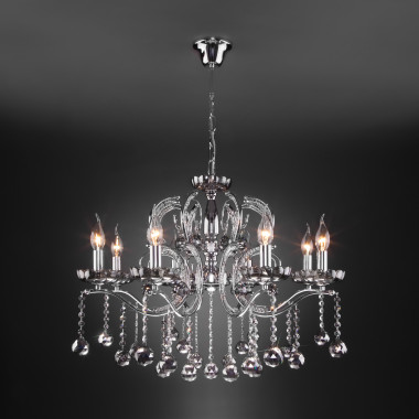 Подвесная люстра с хрусталем 10107/8 хром — Multielectrika