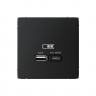 Розетка USB A+C Systeme Electric ArtGallery 45W, Fast Charge (QC.PD), карбон