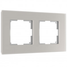 Рамка из стекла на 2 поста Senso дымчатый soft-touch W0023117 &mdash; Multielectrika