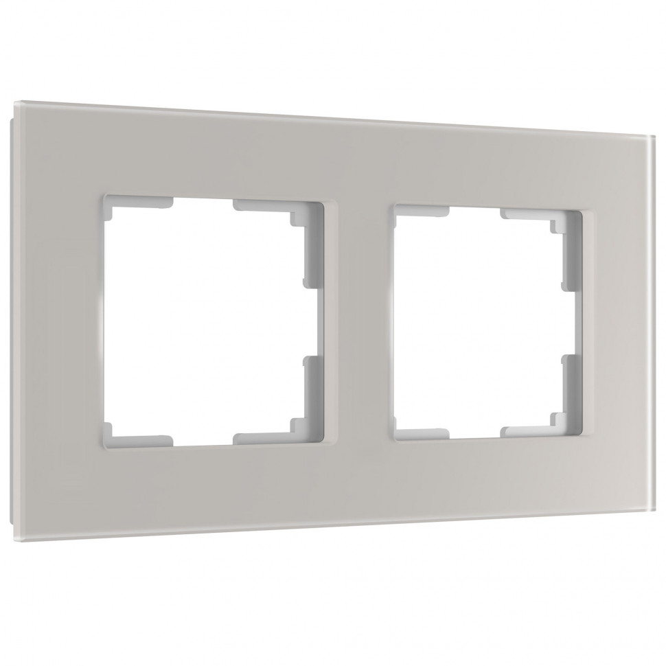 Рамка из стекла на 2 поста Senso дымчатый soft-touch W0023117 фото 1 &mdash; Multielectrika