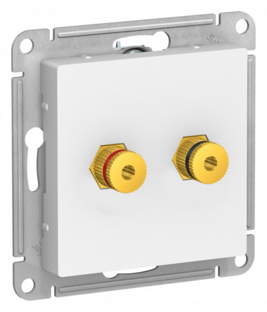 Аудиорозетка Schneider Electric Atlas Design двухместная, белая — Multielectrika