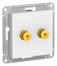 Аудиорозетка Schneider Electric Atlas Design двухместная, белая