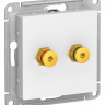 Аудиорозетка Schneider Electric Atlas Design двухместная, белая