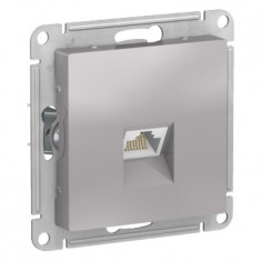 Розетка Schneider Electric Atlas Design RJ-45 кат. 6a, алюминий &mdash; Multielectrika