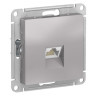 Розетка Schneider Electric Atlas Design RJ-45 кат. 6a, алюминий