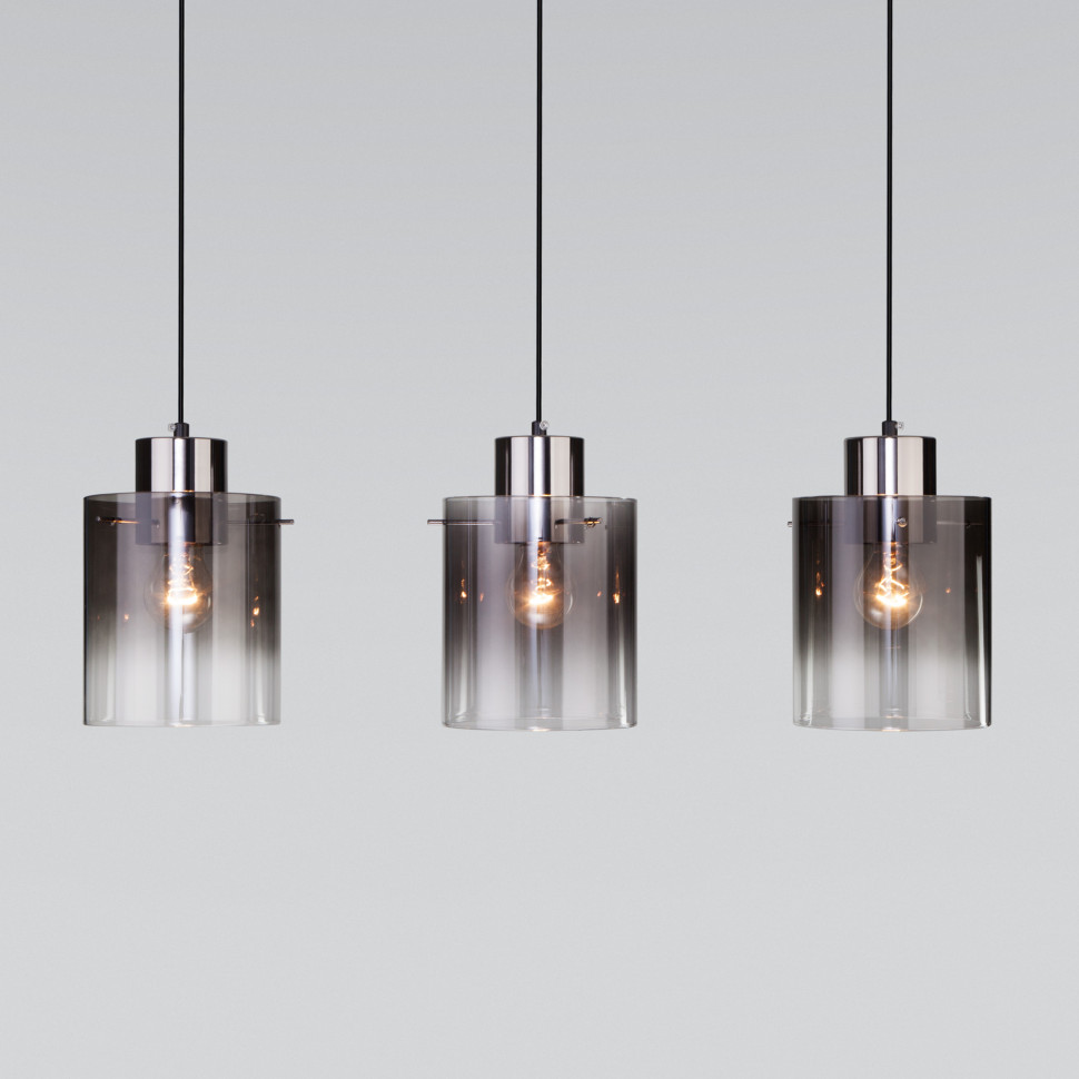 Подвесной светильник со стеклянными плафонами 50227/3 дымчатый фото 1 — Multielectrika