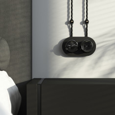 Розетка с заземлением черный ретро W5671008 &mdash; Multielectrika