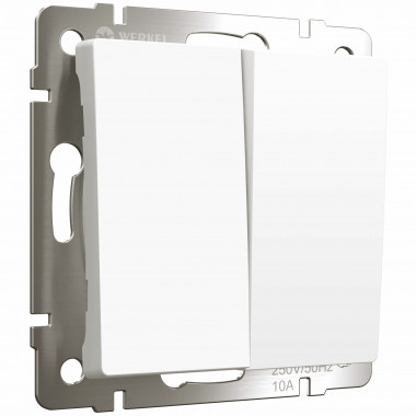 Выключатель двухклавишный (белый матовый) W1120061 — Multielectrika