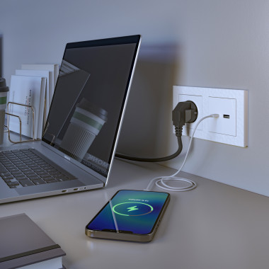 Розетка USB тип A+С (белый) W1171801 — Multielectrika