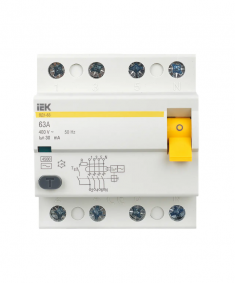 УЗО ВД1-63 4Р 63А 30мА тип AC IEK MDV10-4-063-030 &mdash; Multielectrika