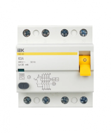 УЗО ВД1-63 4Р 63А 30мА тип AC IEK MDV10-4-063-030 — Multielectrika