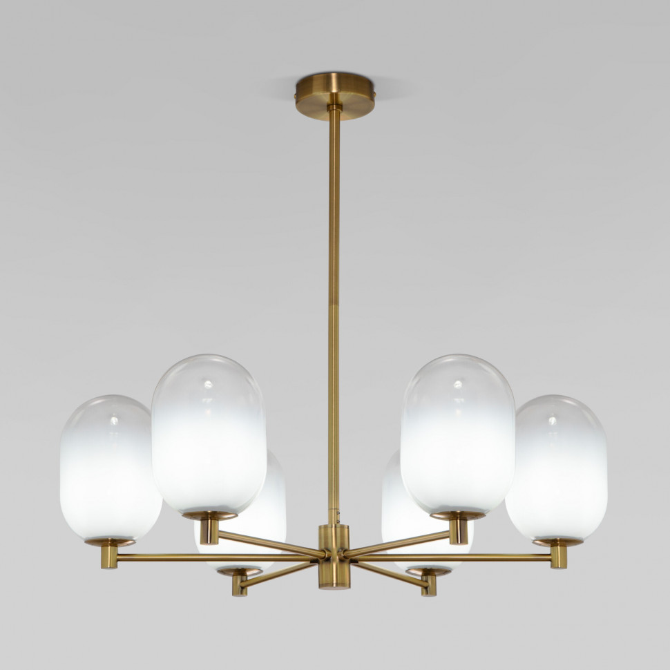 Потолочный светильник со стеклянными плафонами 60161/6 латунь фото 1 &mdash; Multielectrika