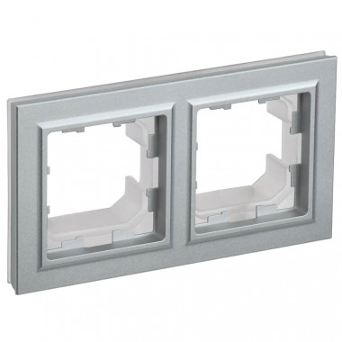 Рамка на 2 поста IP44 IEK Brite РУ-2-БрА-44 алюминий — Multielectrika