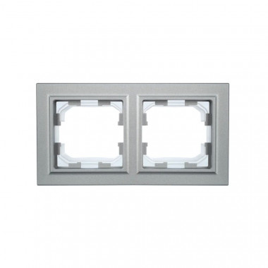 Рамка на 2 поста IP44 IEK Brite РУ-2-БрА-44 алюминий — Multielectrika