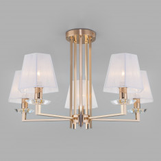 Потолочная люстра с тканевыми абажурами 60114/5 золото &mdash; Multielectrika