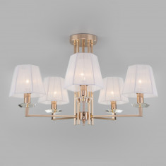 Потолочная люстра с тканевыми абажурами 60114/5 золото &mdash; Multielectrika