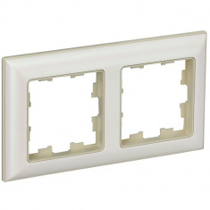 Рамка на 2 поста IEK Brite РУ-2-Бр бежевый/жемчужный &mdash; Multielectrika