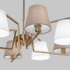 Умная потолочная люстра с тканевыми абажурами 60149/8 латунь фото 2 &mdash; Multielectrika