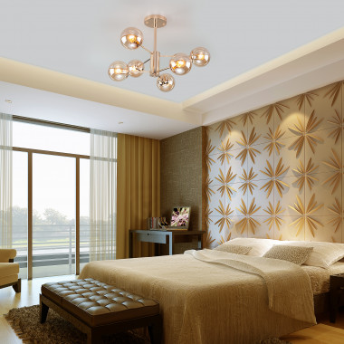 Потолочная люстра со стеклянными плафонами 30166/6 золото — Multielectrika