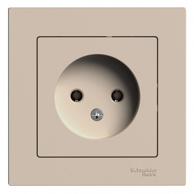 Розетка силовая Systeme Electric AtlasDesign без заземления, в сборе, 16А, песочный — Multielectrika