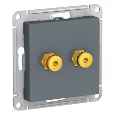Аудиорозетка Schneider Electric Atlas Design двухместная, грифель &mdash; Multielectrika