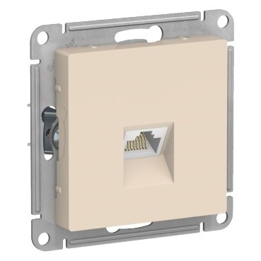 Розетка Schneider Electric Atlas Design RJ-45 кат. 6a, бежевая — Multielectrika