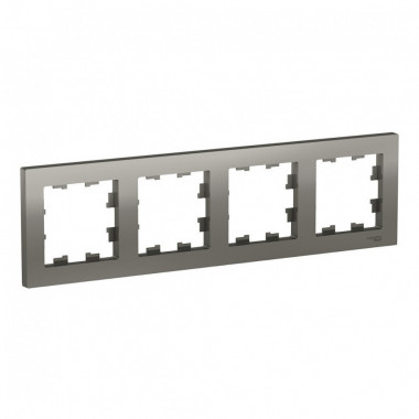 Рамка Schneider Electric Atlas Design на 4 поста, сталь — Multielectrika