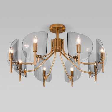 Потолочная люстра со стеклянными рассеивателями 60135/8 латунь — Multielectrika