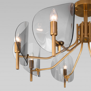 Потолочная люстра со стеклянными рассеивателями 60135/8 латунь — Multielectrika