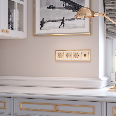 Накладка для телефонной розетки RJ11 (шампань рифленый) W1192010 — Multielectrika