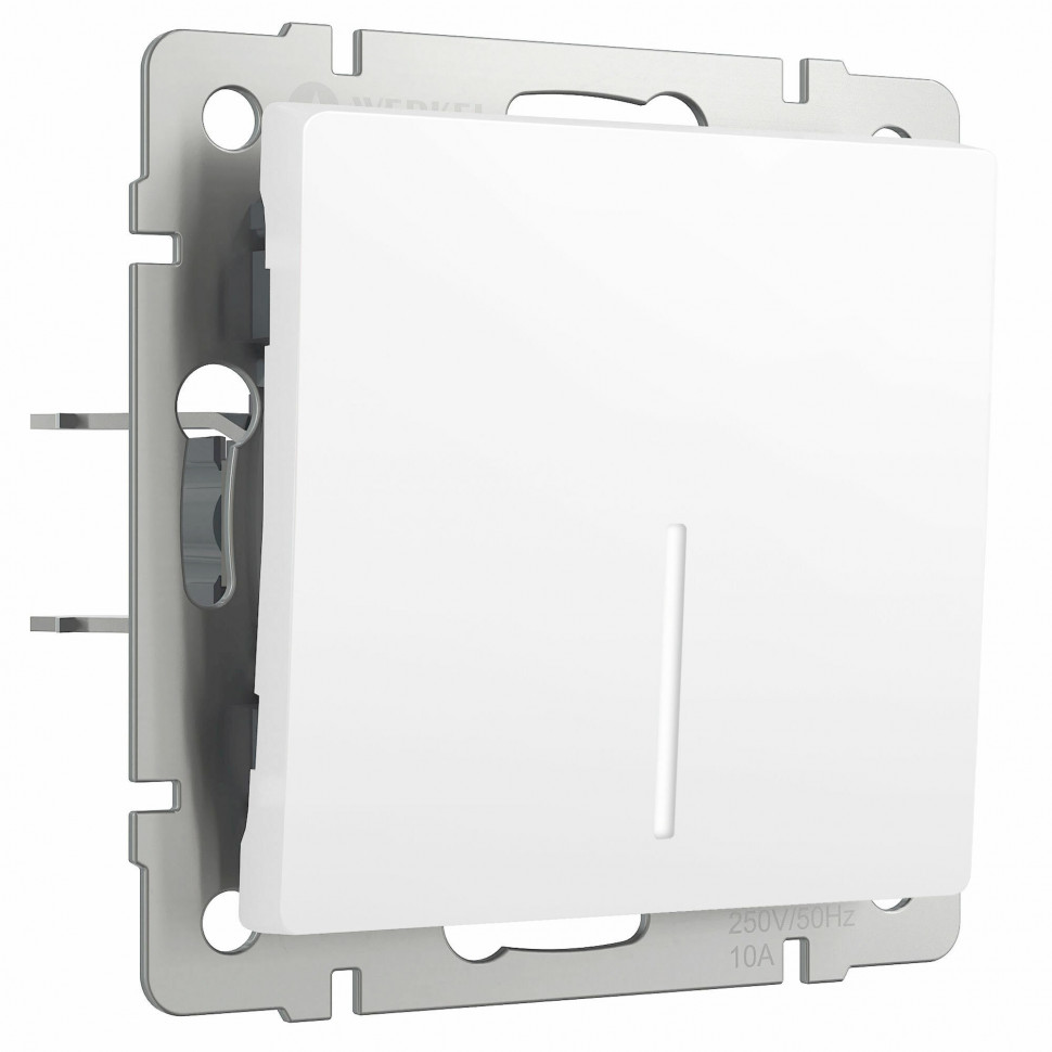 Выключатель одноклавишный с подсветкой (белый матовый) W1110161 фото 1 &mdash; Multielectrika