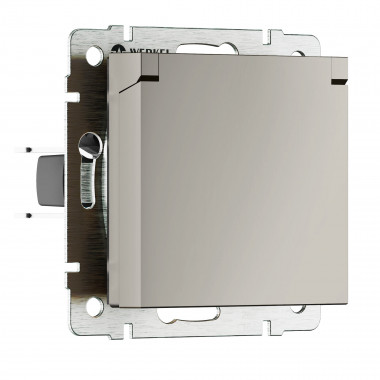 Розетка влагозащ. с зазем. с защит. крышкой и шторками (дымчатый) W1271204 &mdash; Multielectrika