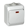 Выключатель одноклавишный с подсветкой 10АХ IP44 серый Schneider Electric Этюд BA10-045C