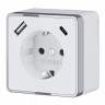 Розетка с заземлением, шторками и USB тип A+C Gallant белый W5071701
