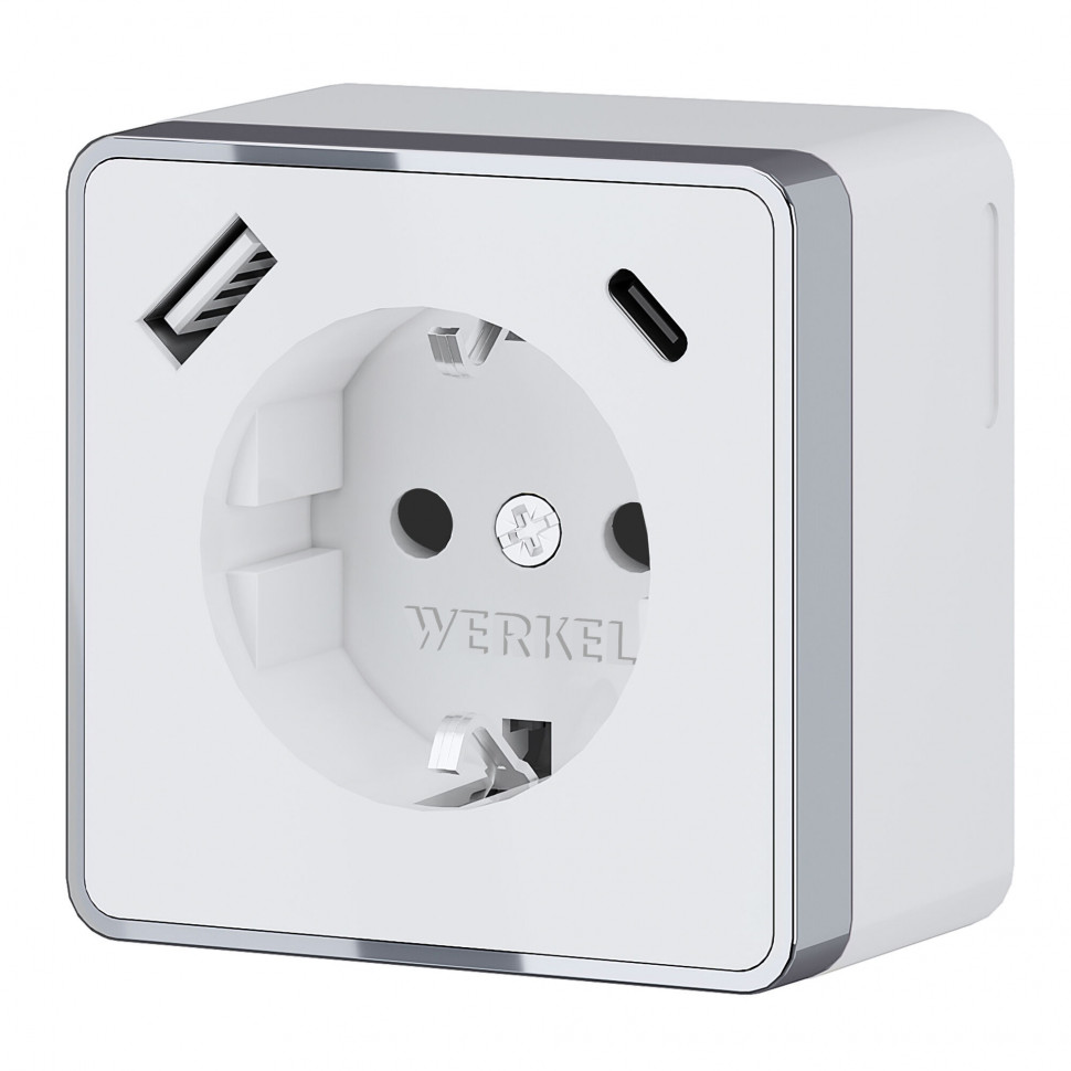 Розетка с заземлением, шторками и USB тип A+C Gallant белый W5071701 фото 1 &mdash; Multielectrika