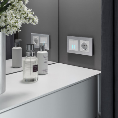 Рамка из металла на 2 поста Аluminium алюминий W0021706 — Multielectrika