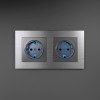 Рамка из металла на 2 поста Аluminium алюминий W0021706 фото 9 &mdash; Multielectrika