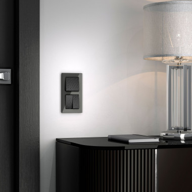 Выключатель двухклавишный проходной (Hammar черный) W1222008 — Multielectrika