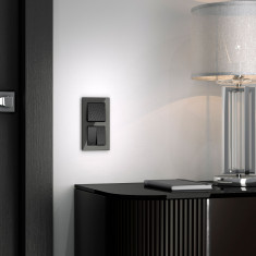 Выключатель двухклавишный проходной (Hammar черный) W1222008 &mdash; Multielectrika