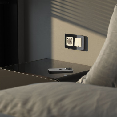 Рамка из стекла на 2 поста Elite черный W0022448 — Multielectrika